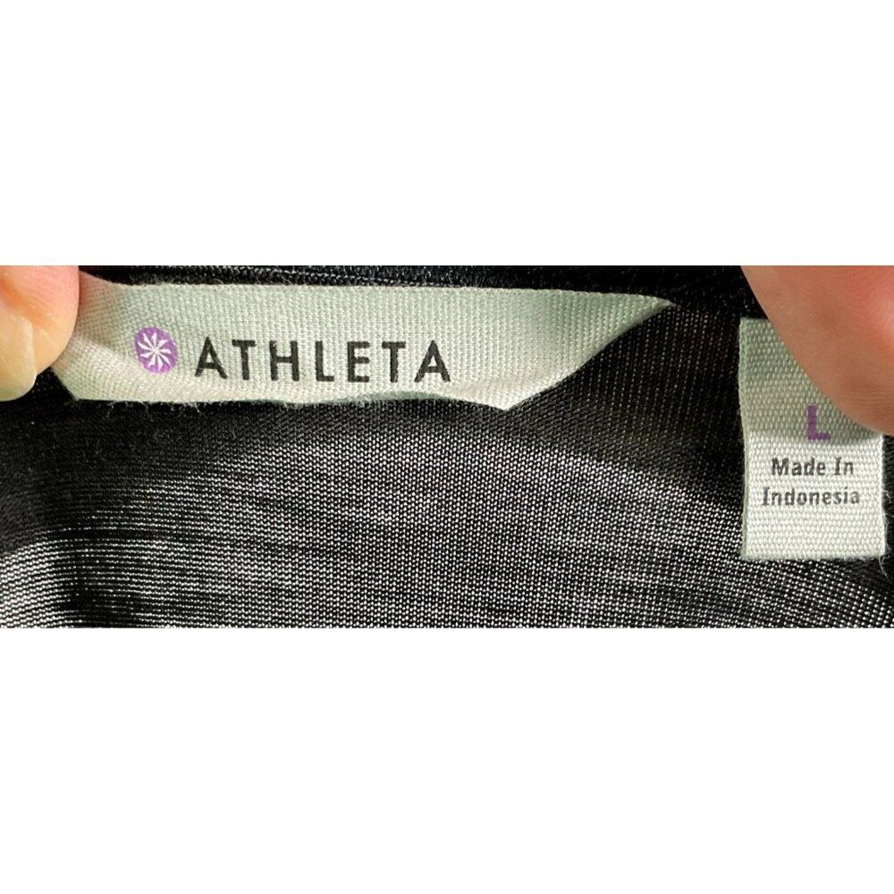 Athleta Topanga Tee Dress, Size Large, Black, Ruched Sides - Picture 10 of 14
